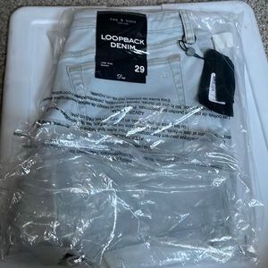 Rag and bone loop back denim size 29 brand new shorts with tags light wash blue